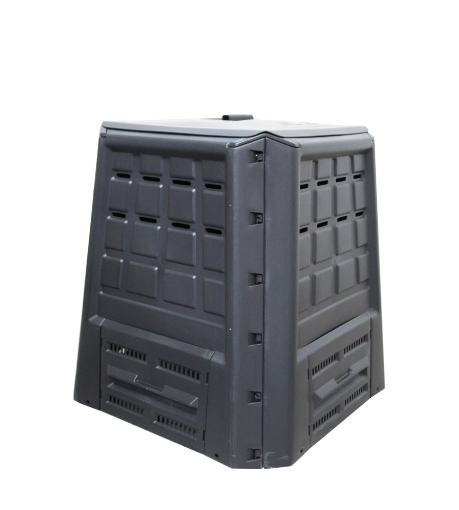 COMPOSTIERA DA GIARDINO 380 LITRI IN POLIPROPILENE NERO, 80x80x82 CM